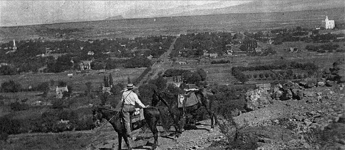 Fig. 2. St. George as viewed from the western Black Ridge,
				c. 1910.