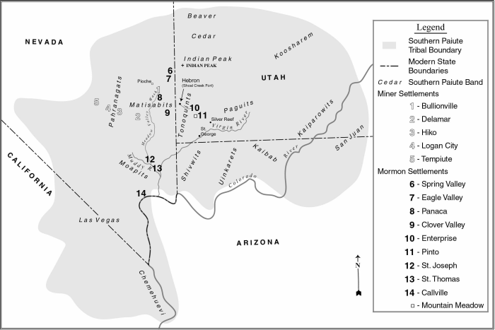 Map of Southern Paiute Tribal boundry
